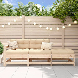 vidaXL Salon de jardin 3 pcs bois massif de pin