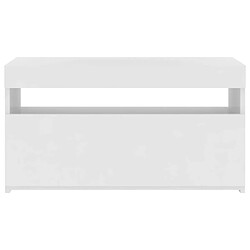 Maison Chic Meubles TV avec lumières LED - Banc TV pour salon Blanc 75x35x40 cm -MN88908 pas cher