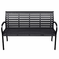 Maison Chic Banc de jardin | Banquette de jardin | Chaise Relax Noir 116 cm Acier et WPC -MN53890