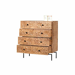 Acheter BOIS & CHIFFONS Commode sculptée 4 tiroirs | Manguier Sculture