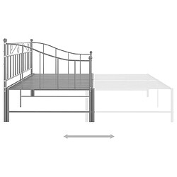 Acheter vidaXL Cadre de canapé-lit extensible sans matelas gris métal 90x200cm