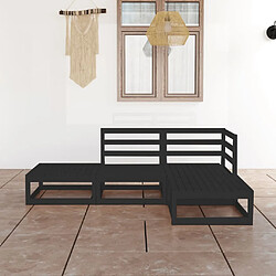 Maison Chic Salon de jardin 4 pcs - Table et chaises d'extérieur - Mobilier/Meubles de jardin Moderne noir bois de pin massif -MN85224