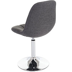 Decoshop26 2x chaises de salle à manger en tissu gris clair pied chromé pivotant CDS04427