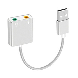 Avis Adaptateur audio Carte son externe stéréo USB pour casque 3,5 mm, blanc