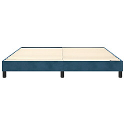 Acheter vidaXL Cadre de lit sans matelas bleu foncé 160x200 cm velours