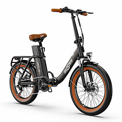 ONESPORT OT16-2 Vélo Électrique - 20" Roues 250W Moteur 48V17Ah Batterie 60KM Autonomie Frein à Disque - Noir et Marron pas cher