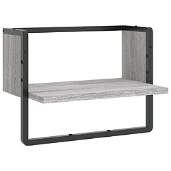 Maison Chic Étagère murale flottante,Etagère de rangement avec barre sonoma gris 40x25x30 cm -MN64279