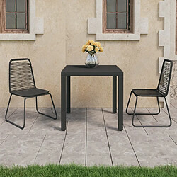 Maison Chic Salon de jardin 3 pcs - Table et chaises d'extérieur - Mobilier/Meubles de jardin Moderne Rotin PVC Noir -MN94121