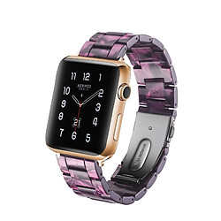 Wewoo Bracelet de montre en résine Simple Fashion pour Apple Watch séries 5 et 4 40 mm et séries 3 et 2 et 1 38 mm violet