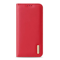 Etui en PU DUX DUCIS Fonction de blocage RFID rouge pour votre Samsung Galaxy S22 Ultra