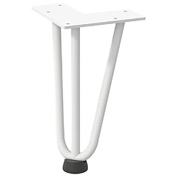 Avis vidaXL Pieds de table en forme d'épingle à cheveux 4 pcs blanc 20 cm