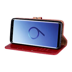 Wewoo Housse Étui rouge pour Samsung Galaxy S9 Texture de la cire d'huile horizontale Flip en cuir avec titulaire et fentes cartes porte-monnaie pas cher