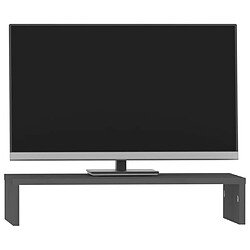 Avis vidaXL Support de moniteur Gris 50x27x10 cm Bois de pin solide