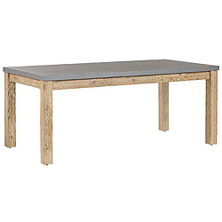 Beliani Table de jardin 180 x 90 cm Béton Gris OSTUNI