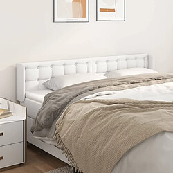 Maison Chic Tête de lit scandinave avec oreilles,meuble de chambre Blanc 203x16x78/88 cm Similicuir -MN80789