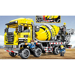 Universal Bloc Senbo Travaux urbains Bulldozer Grue Technique Automobile Camion Pelle Rouleau Bloc Brique Brique Bâtiment Jouet Empilement Bloc(Jaune)