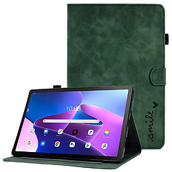 Etui en PU fonction d'éveil/veille automatique avec porte-cartes pour votre Lenovo Tab M10 (Gen 3) - vert