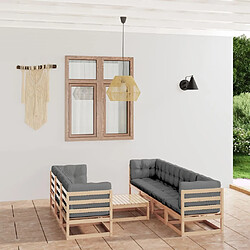 Maison Chic Salon de jardin 8 pcs + coussins - Mobilier/Meubles de jardin - Table et chaises d'extérieur Bois de pin massif -MN46794