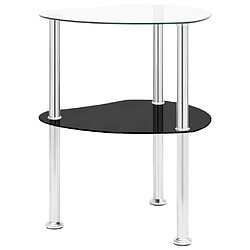 vidaXL Table 2 niveaux Transparent et noir 38x38x50 cm Verre trempé