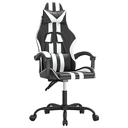 vidaXL Chaise de jeu Noir et blanc Similicuir