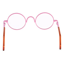 Lunettes rondes en cuivre pour 1/6 blythe poupée de salon 9cm rose clair pas cher