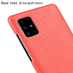 Wewoo Coque Pour Galaxy A51 Crocodile antichoc Texture PC + étui en PU rouge pas cher