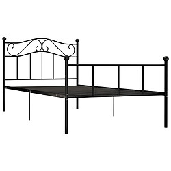 vidaXL Cadre de lit sans matelas noir métal 90x200 cm