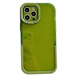 Coque en TPU anti-décoloration avec béquille pour votre iPhone 14 Pro - vert