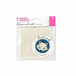 Graines Creatives 2 toiles pour Punch Needle 25 x 25 cm