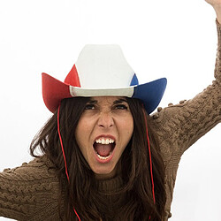 Totalcadeau Chapeau de cowboy avec couleurs du drapeau français - Supporter pas cher