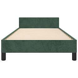 Maison Chic Lit adulte - Cadre Structure de lit avec tête de lit Contemporain Vert foncé 80x200 cm Velours -MN28275 pas cher