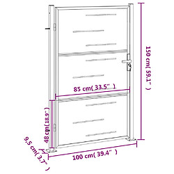 vidaXL Portail de jardin 100x150 cm acier inoxydable pas cher