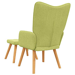 Acheter vidaXL Chaise de relaxation avec tabouret Vert Tissu