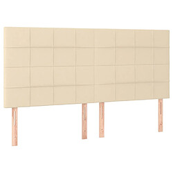 Acheter Maison Chic Tête de lit scandinave à LED,meuble de chambre Crème 180x5x118/128 cm Tissu -MN68005