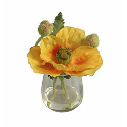 Bellafiora 20AMAZ041507 Fleurs Artificielles Pavot 1 Fleur Jaune