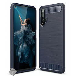 Htdmobiles Coque silicone gel carbone pour Huawei Nova 5T + film ecran - BLEU FONCE