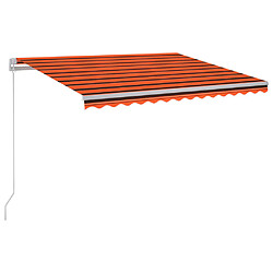 vidaXL Auvent manuel rétractable avec LED 300x250 cm Orange et marron