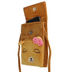 Avizar Pochette Bandoulière pour Smartphone en Tissu Design Ours Rose