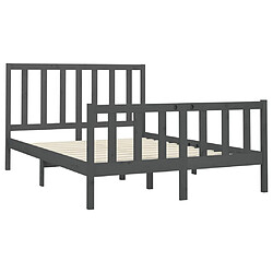 Avis vidaXL Cadre de lit sans matelas gris 150x200 cm bois de pin massif