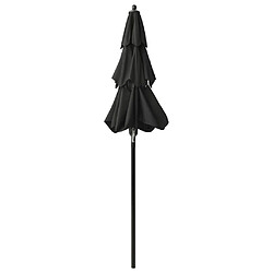 Acheter ComfortXL Parasol à 3 Niveaux Avec Mât En Aluminium Noir 2 M