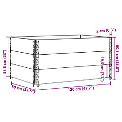 vidaXL Jardinière 120x80 cm bois massif de pin pas cher