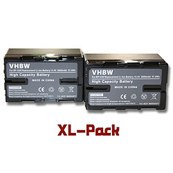 vhbw 2x batterie remplacement pour Sony BP-U30, BP-U60, BP-U90, BP-U95 pour caméra vidéo (2600mAh, 14,4V, Li-ion) avec puce d'information