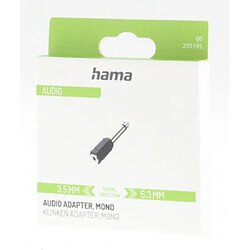 HAMA Adaptateur audio, jack femelle 3,5 mm mono - jack mâle 6,3 m mono