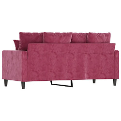 Maison Chic Canapé à 2 places,Sofa de Salon,Canapé droit Rouge bordeaux 140 cm Velours -GKD375971 pas cher