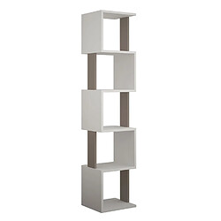 Toilinux Bibliothèque Piri 161 cm - Blanc et Taupe Toilinux - Bibliothèque Piri 161 cm - Blanc et Taupe - Scandinave