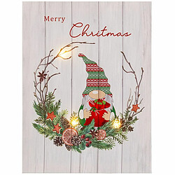 BigBuy Christmas Cadre Noël Multicouleur Bois Toile 30 x 40 x 1,8 cm