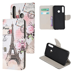 Etui en PU avec support tour de paris pour votre Huawei P40 Lite E