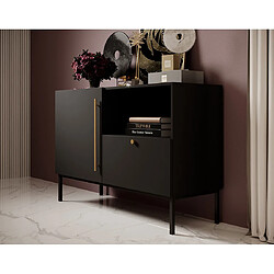 Bestmobilier Felicia - buffet bas - noir - 120 cm