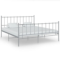 Maison Chic Lit adulte - Lit simple Cadre de lit,Structure du lit Contemporain Gris Métal 140x200 cm -MN12530