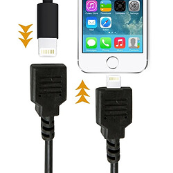 Wewoo Câble noir pour iPhone X / 8 et 8 Plus / 7 7 Plus / 6 6 6 Plus 6 Plus / 5 5S SE 5C / iPad 1 m Lightning mâle à femelle 22 d'extension de base,